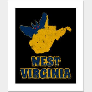 West Virginia Mothman - vintage retro distressed cryptid Posters and Art